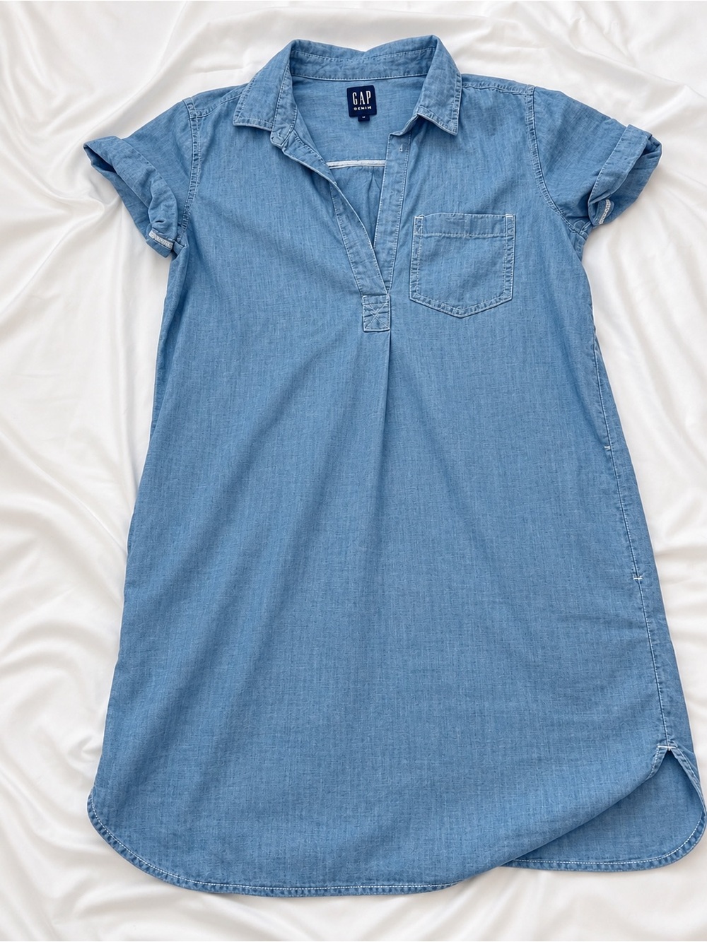 GAP Light Denim Blue Midi Shirt Dress